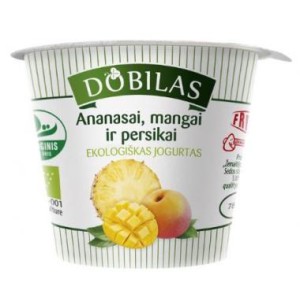 Jogurtas DOBILAS su ananasais ir mangais, 125 g